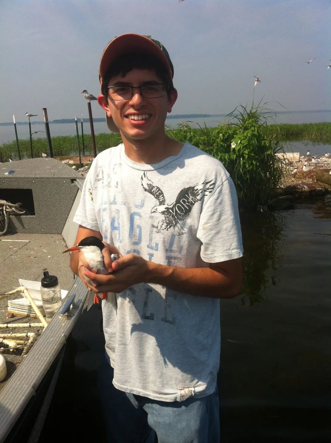 John holing a tern