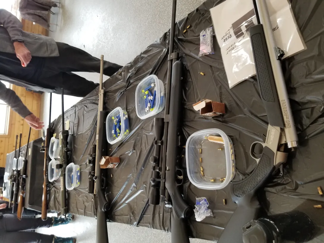 Table of dart guns