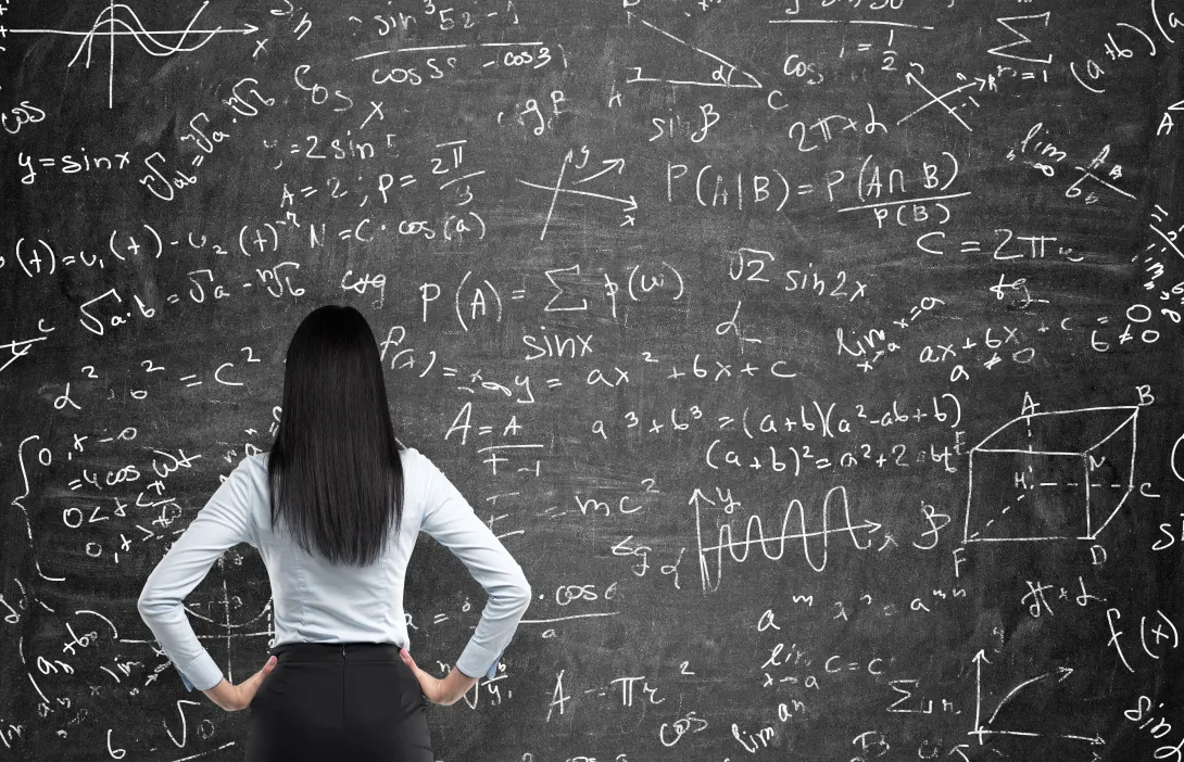 Math on a chalkboard